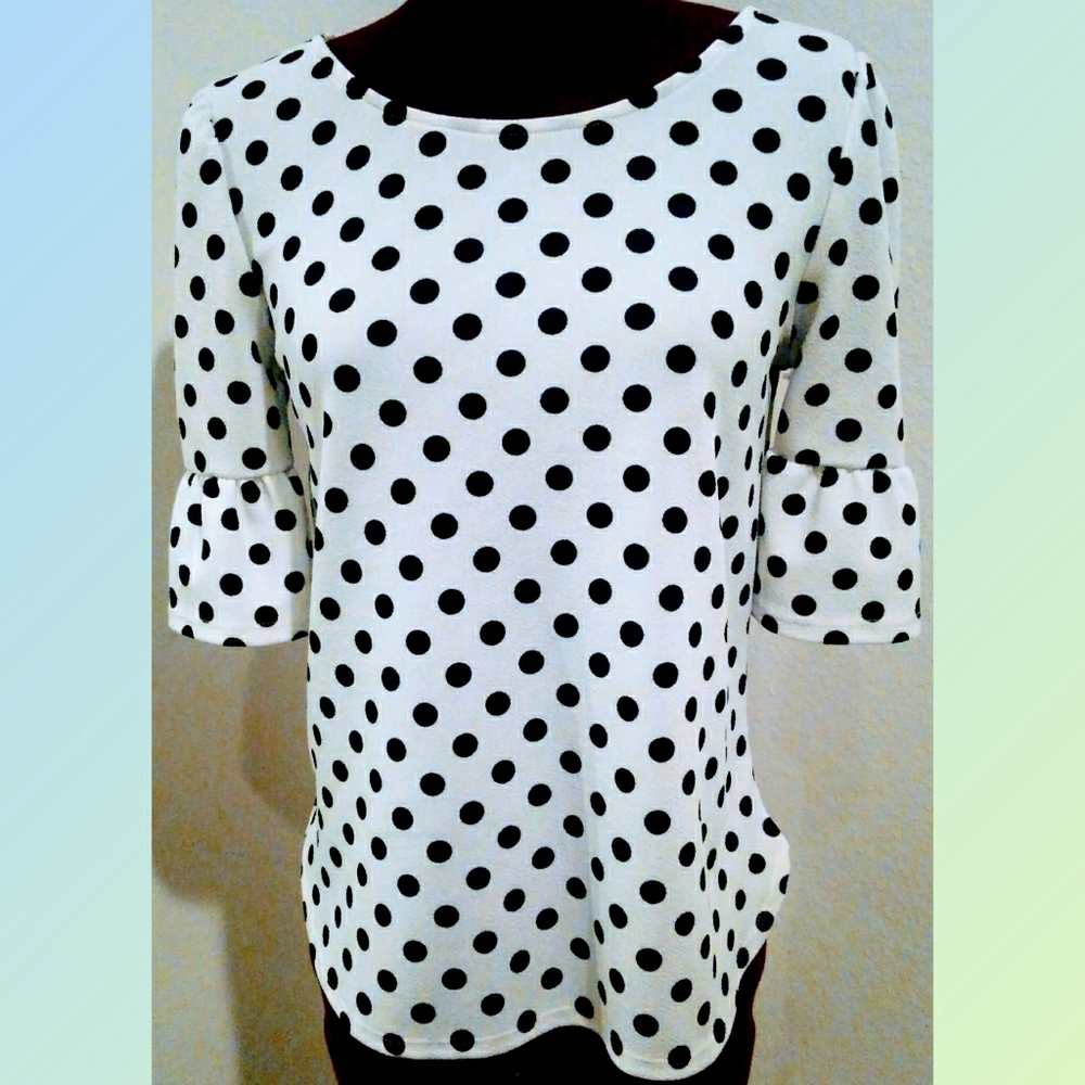 Green Envelope Polka dot blouse